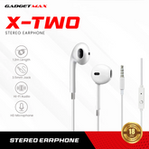 GADGET MAX - X-TWO 3.5mm Stereo Wired Earphone - White
